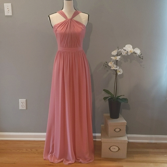 #LEVKOFF Halter Chiffon A-Line Gown - Size 4 - Picture 2 of 11